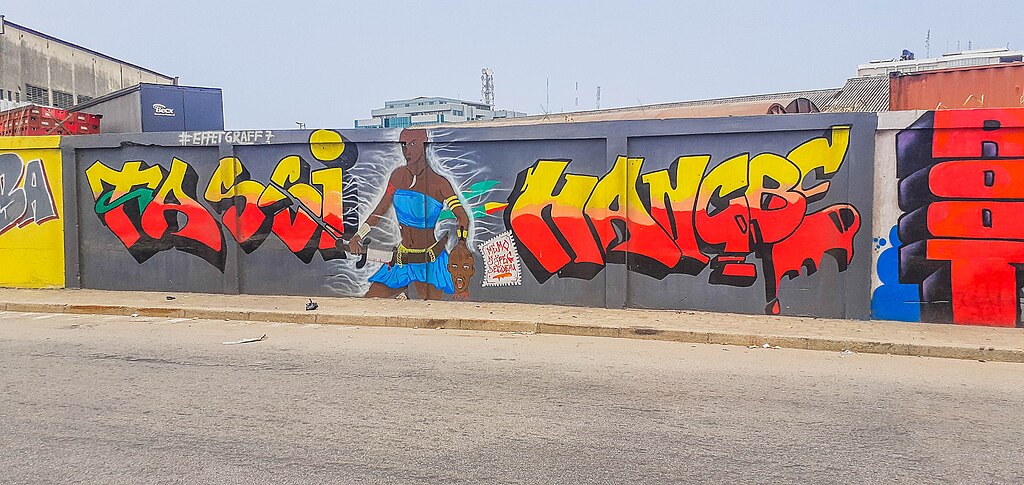 Art urbain au Mur des Graffitis ou Fondation Zinsou à Cotonou