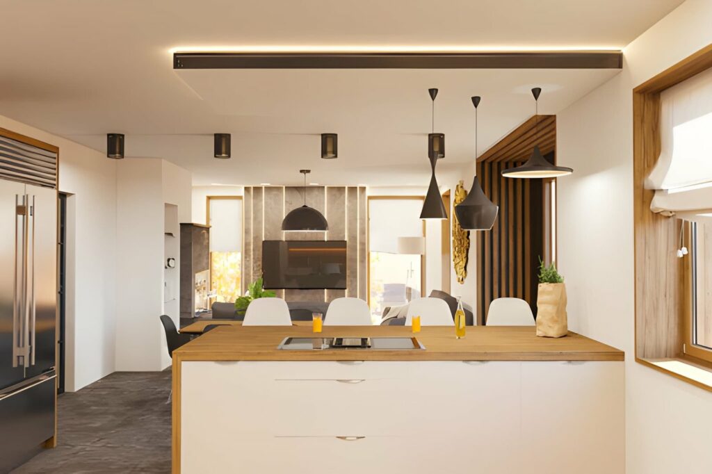 S'installer au Bénin : les nouvelles infrastructures 2026 2 Salon moderne et meublé d'un appartement destiné aux expatriés dans un quartier résidentiel de Cotonou.