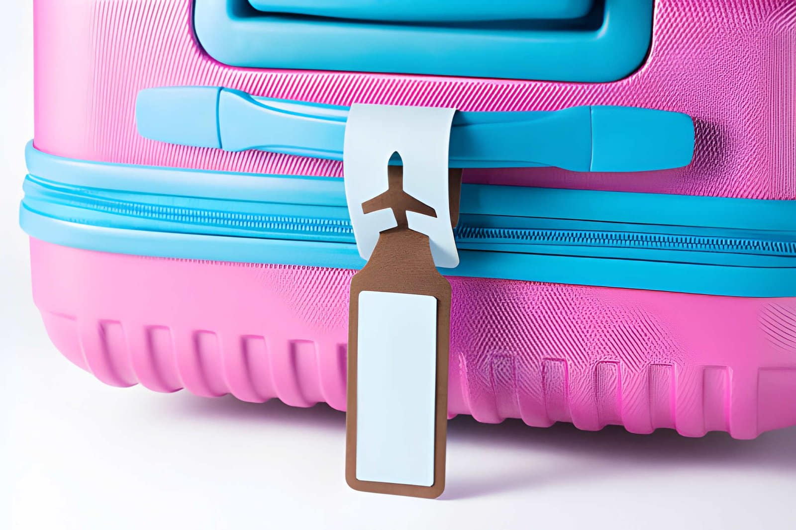 Étiquette de bagage rigide fixée sur une valise