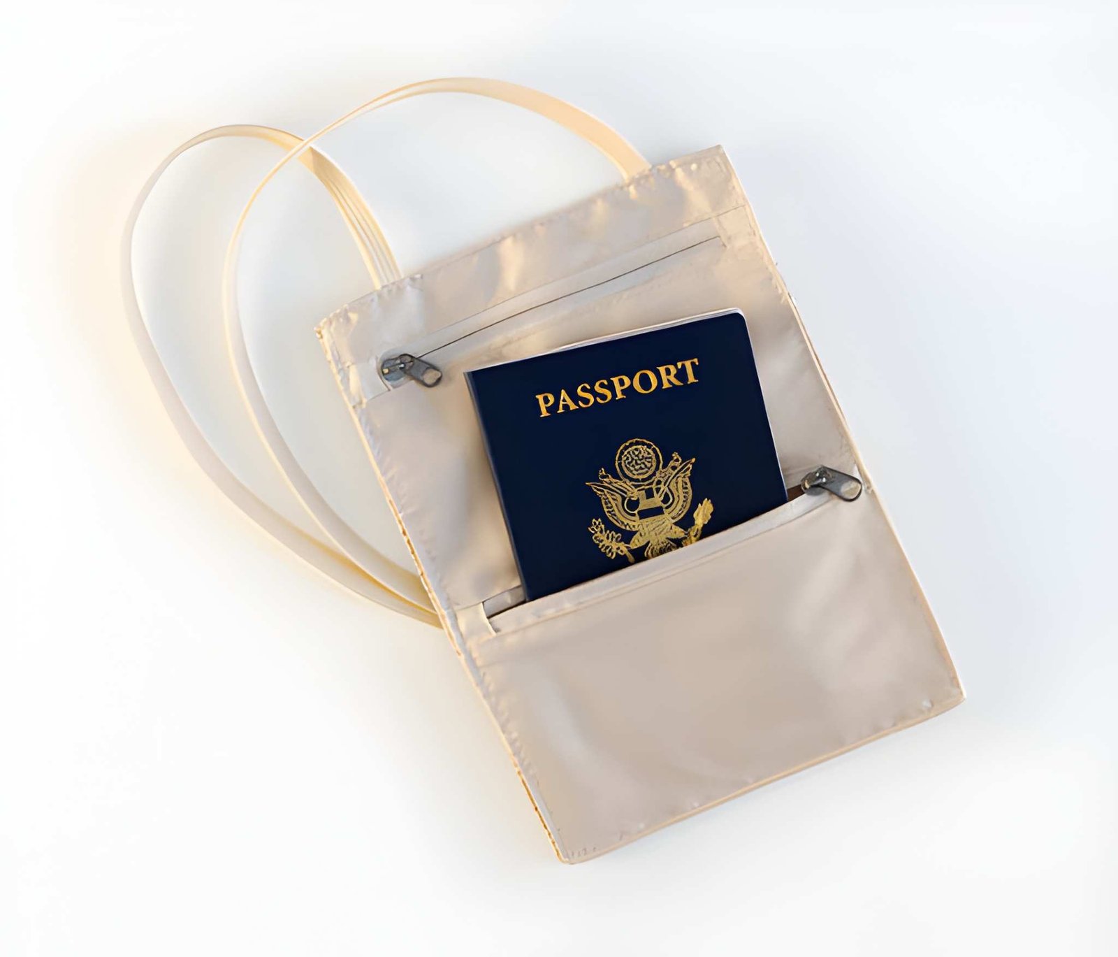 Pochette organiseur de documents de voyage portée en bandoulière